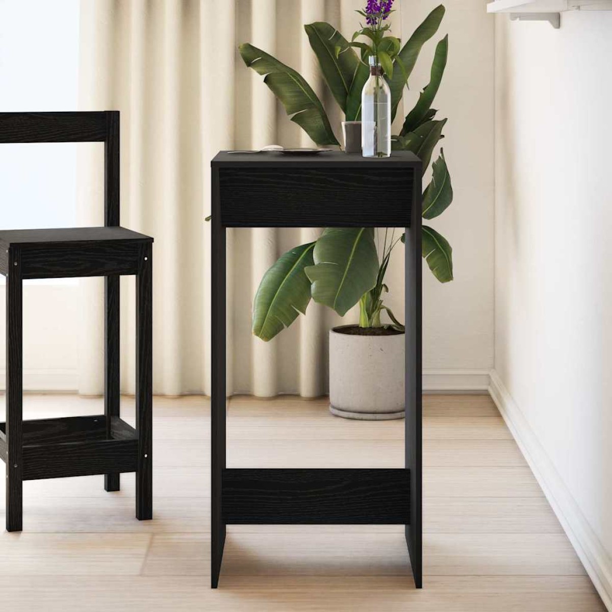 vidaXL Τραπέζι μπαρ 51 x 50 x 103,5 εκ. Επεξεργασμένο Ξύλο Μαύρη Οξυά