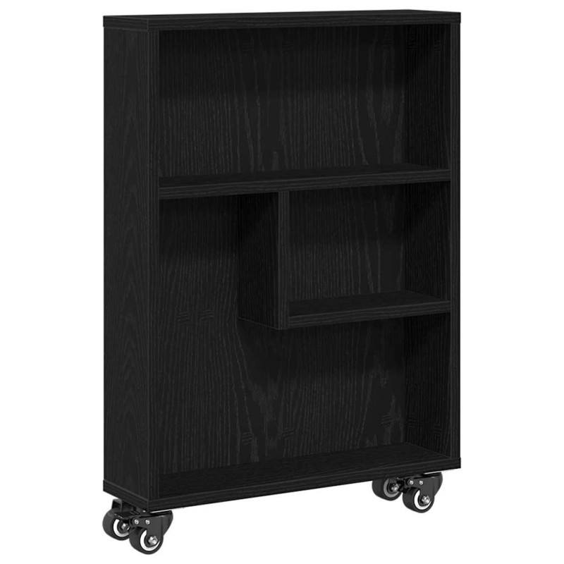 vidaXL Λεπτό Καρότσι Αποθήκευσης 3 επίπεδα 48 x 13 x 68 εκ. Μαύρη Οξυά