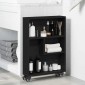 vidaXL Λεπτό Καρότσι Αποθήκευσης 3 επίπεδα 48 x 13 x 68 εκ. Μαύρη Οξυά