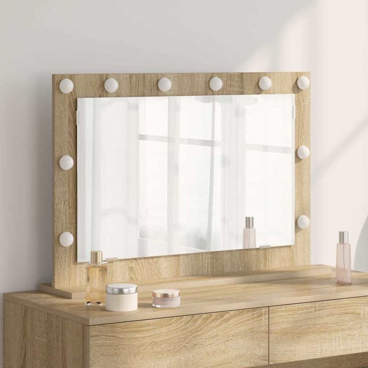 vidaXL Καθρέφτης τουαλέτας Ορθογώνιος Δρύς Sonoma 80 x 55 x 18 εκ.