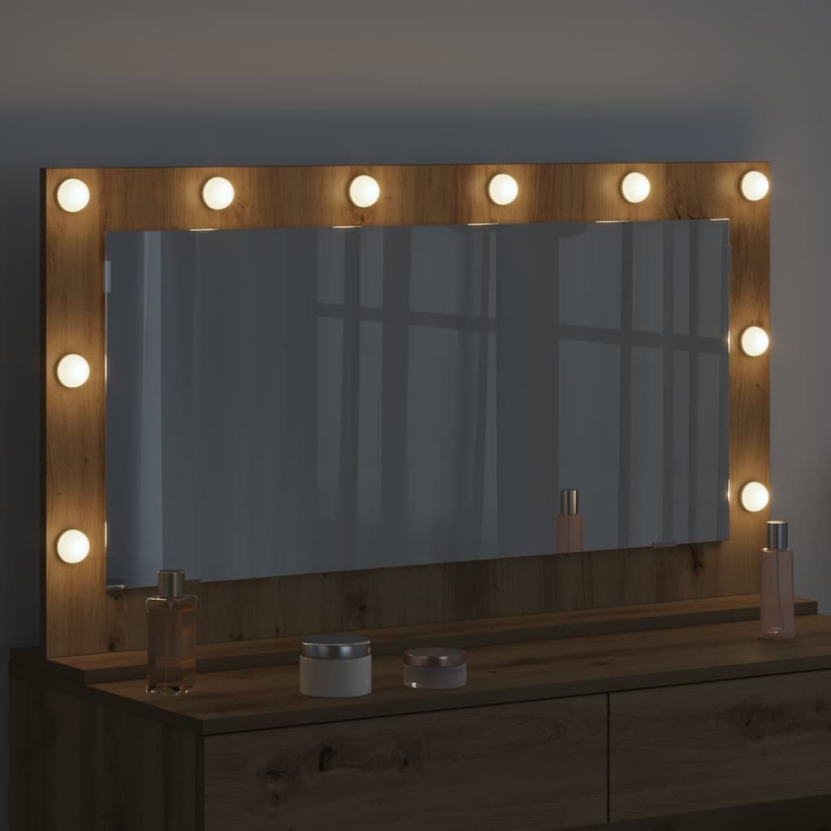 vidaXL Καθρέφτης τουαλέτας Artisan Oak 100 x 55 x 18 εκ. Ορθογώνιος