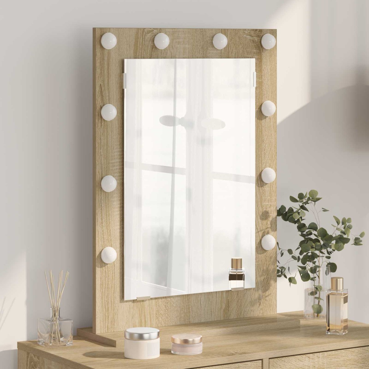 vidaXL Καθρέφτης τουαλέτας Ορθογώνιος Δρύς Sonoma 70 x 50 x 18 εκ.