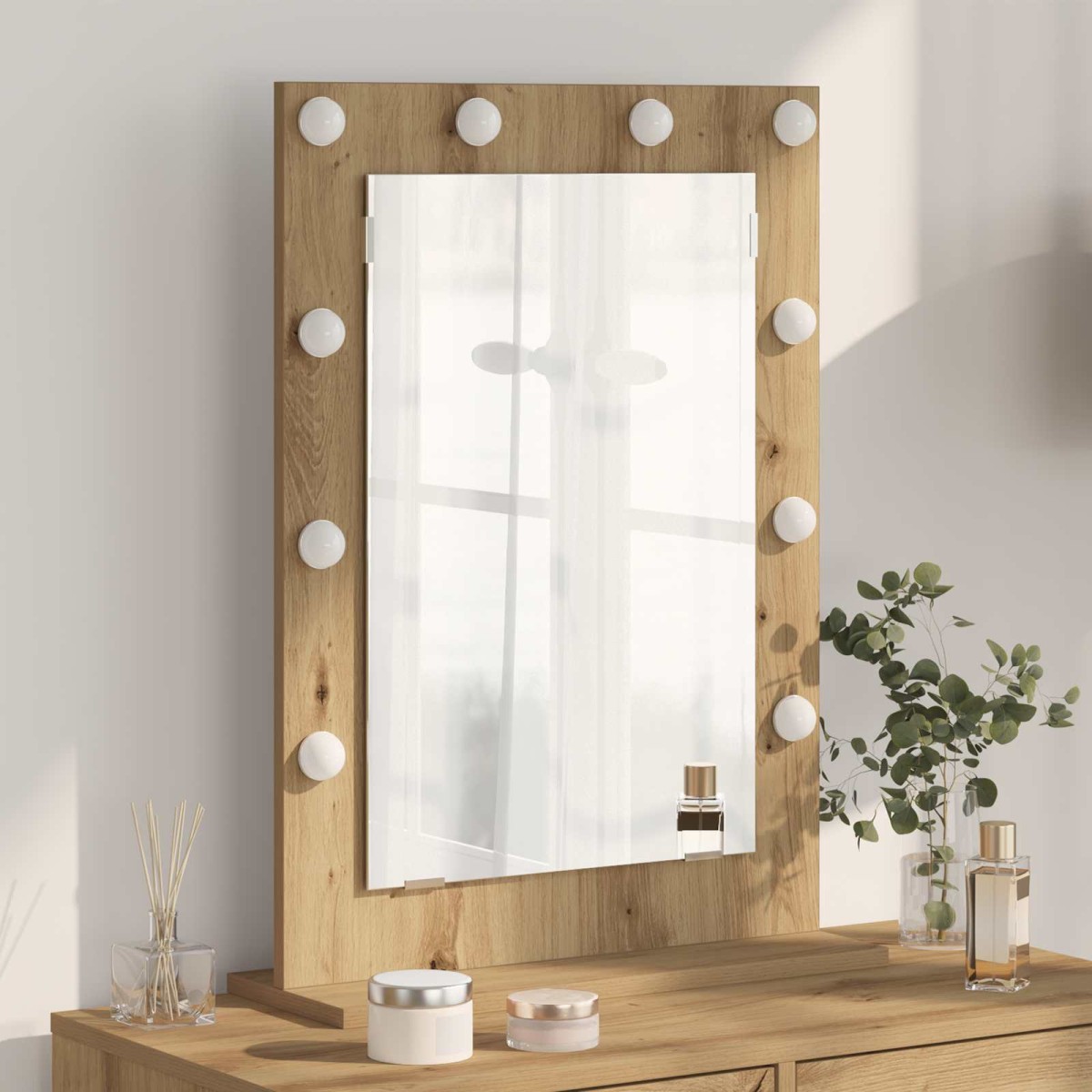 vidaXL Καθρέφτης τουαλέτας Artisan Oak 70 x 50 x 18 εκ. Ορθογώνιος