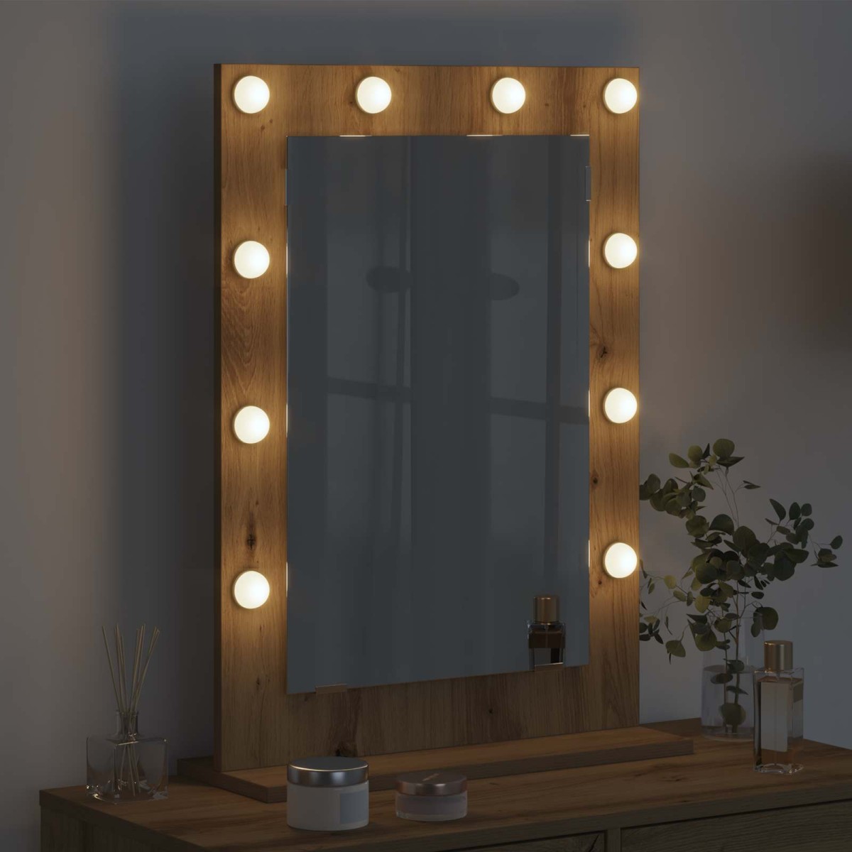 vidaXL Καθρέφτης τουαλέτας Artisan Oak 70 x 50 x 18 εκ. Ορθογώνιος