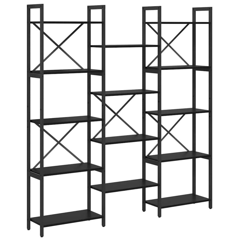 vidaXL Ράφι Βιβλίων 156 x 25 x 167 εκ. Επεξεργασμένο Ξύλο Μαύρη Οξυά