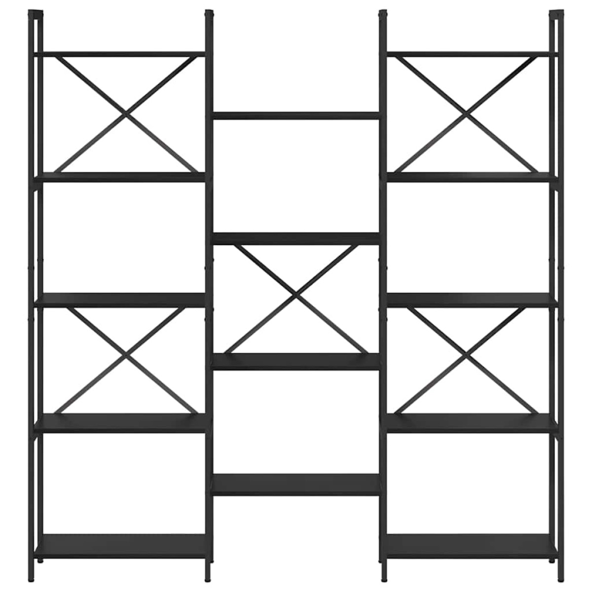 vidaXL Ράφι Βιβλίων 156 x 25 x 167 εκ. Επεξεργασμένο Ξύλο Μαύρη Οξυά