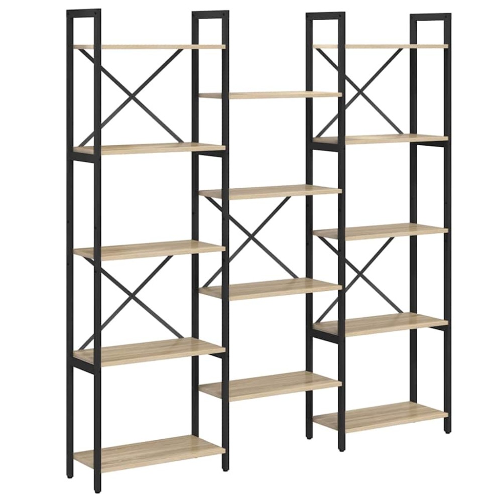 vidaXL Ράφι Βιβλίων 156 x 25 x 167 εκ. Επεξεργασμένο Ξύλο Δρύς Sonoma