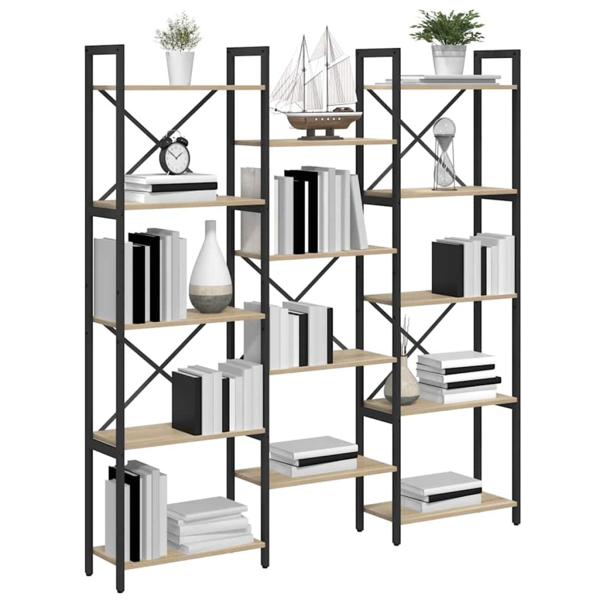 vidaXL Ράφι Βιβλίων 156 x 25 x 167 εκ. Επεξεργασμένο Ξύλο Δρύς Sonoma