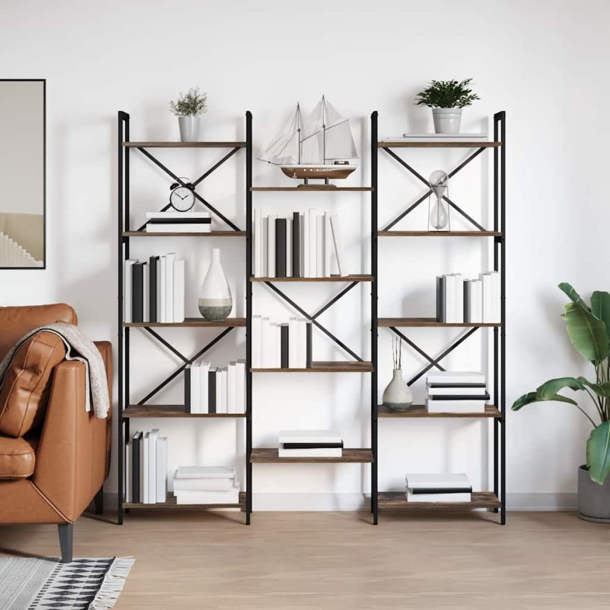 vidaXL Ράφι Βιβλίων 156 x 25 x 167 εκ. Επεξεργασμένο Ξύλο Δρύς Sonoma