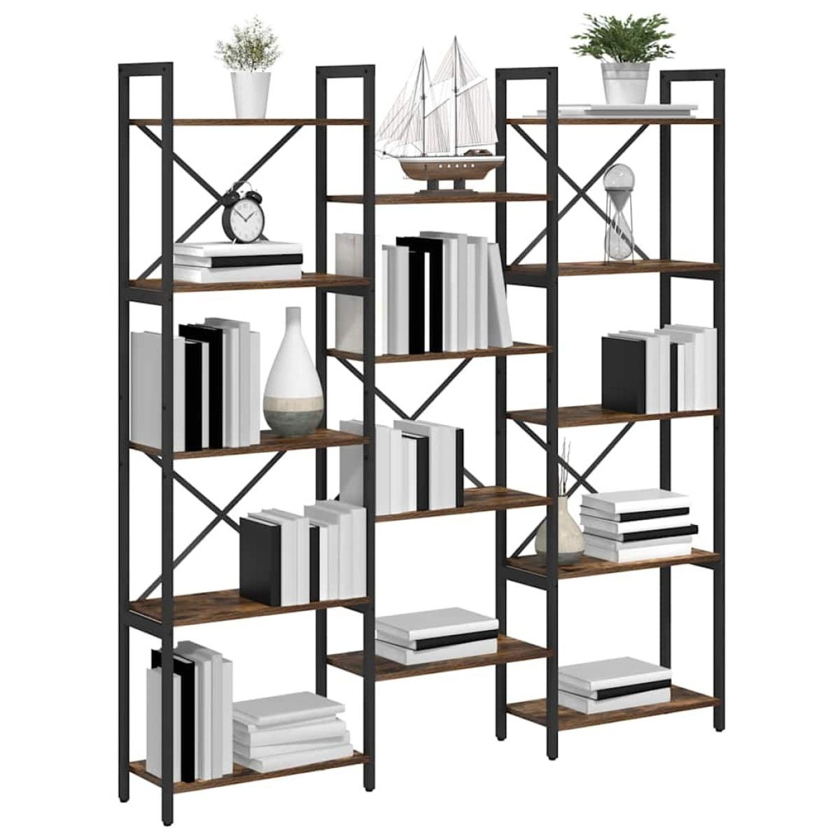 vidaXL Ράφι Βιβλίων 156 x 25 x 167 εκ. Επεξεργασμένο Ξύλο Δρύς Sonoma