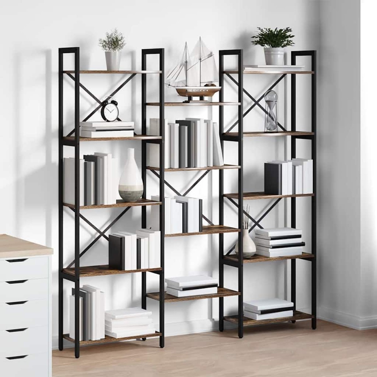 vidaXL Ράφι Βιβλίων 156 x 25 x 167 εκ. Επεξεργασμένο Ξύλο Δρύς Sonoma
