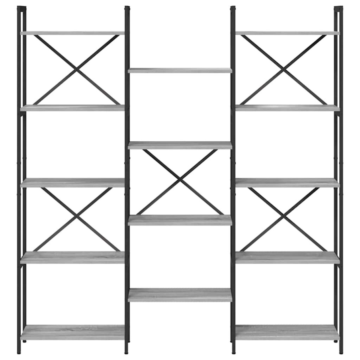 vidaXL Ράφι Βιβλίων 156 x 25 x 167 εκ. Επεξεργασμένο Ξύλο Γκρι sonoma
