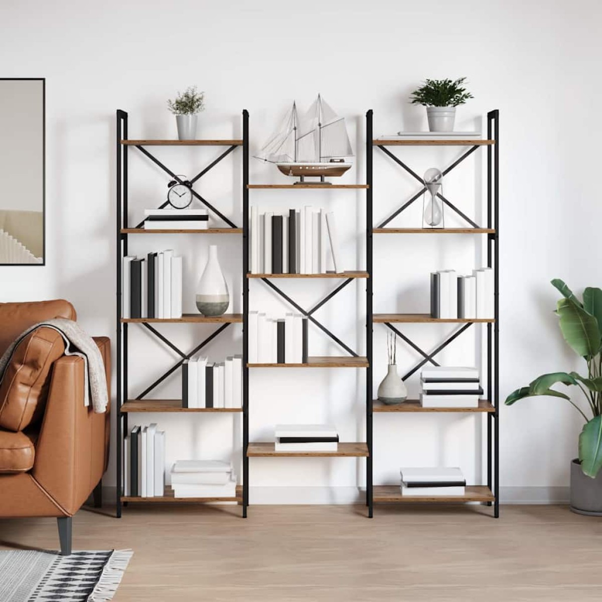 vidaXL Ράφι Βιβλίων 156 x 25 x 167 εκ. Επεξεργασμένο Ξύλο Παλαιό ξύλο
