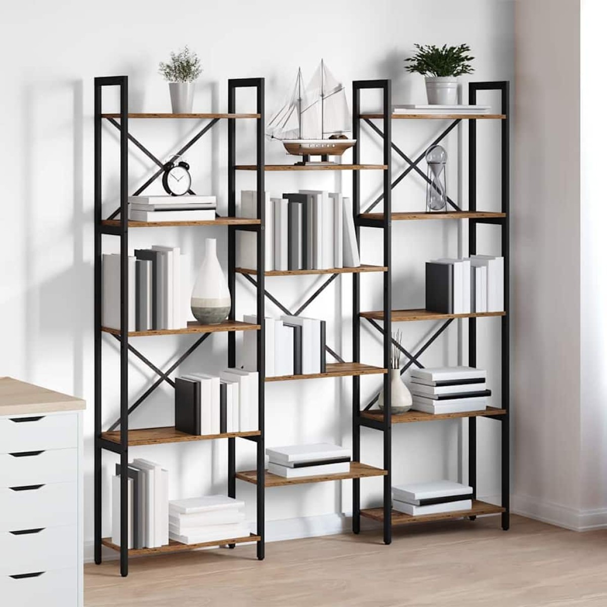 vidaXL Ράφι Βιβλίων 156 x 25 x 167 εκ. Επεξεργασμένο Ξύλο Παλαιό ξύλο