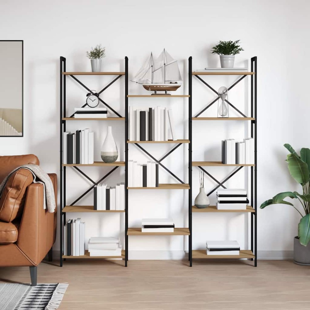 vidaXL Ράφι Βιβλίων 156 x 25 x 167 εκ. Επεξεργασμένο Ξύλο Artisan Oak