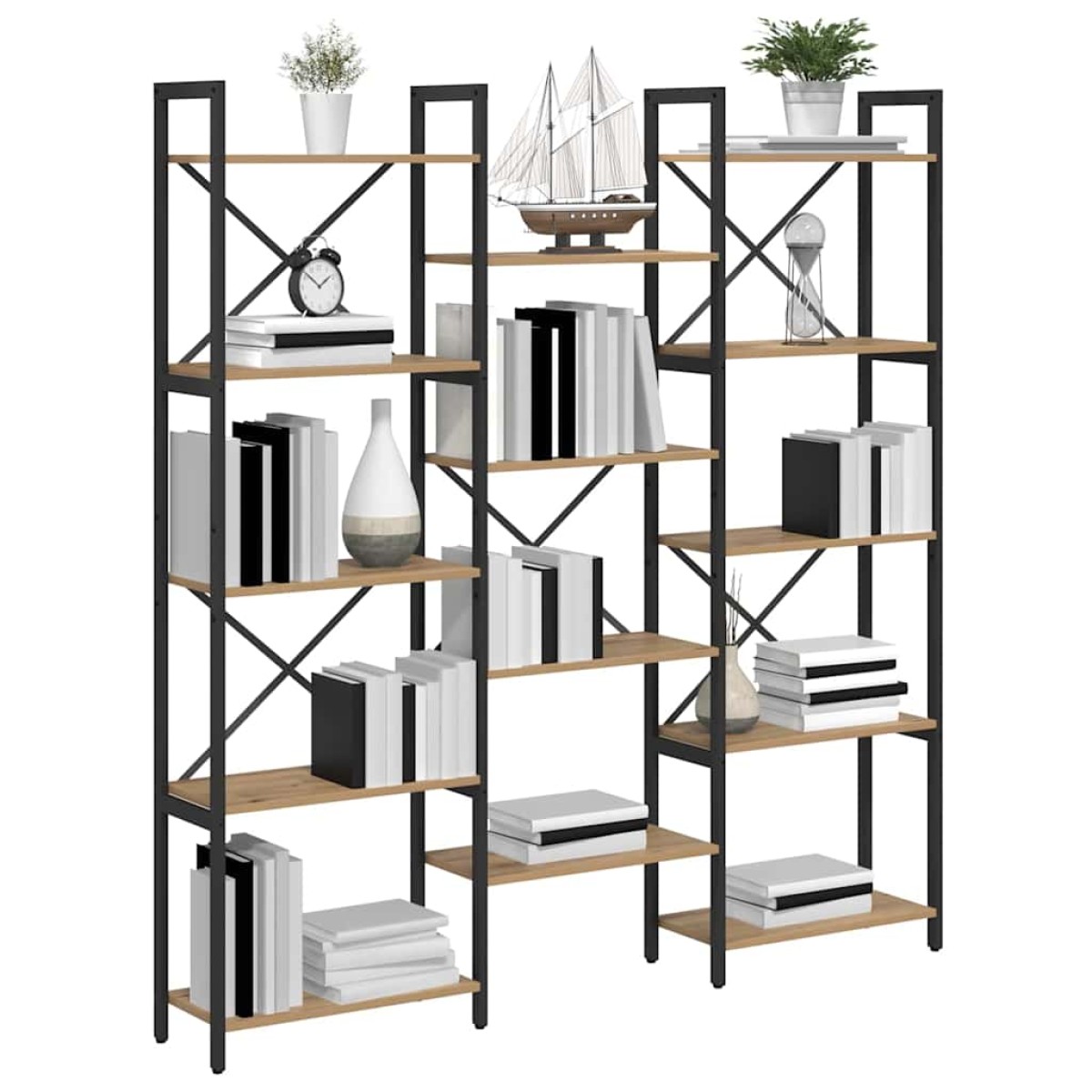 vidaXL Ράφι Βιβλίων 156 x 25 x 167 εκ. Επεξεργασμένο Ξύλο Artisan Oak