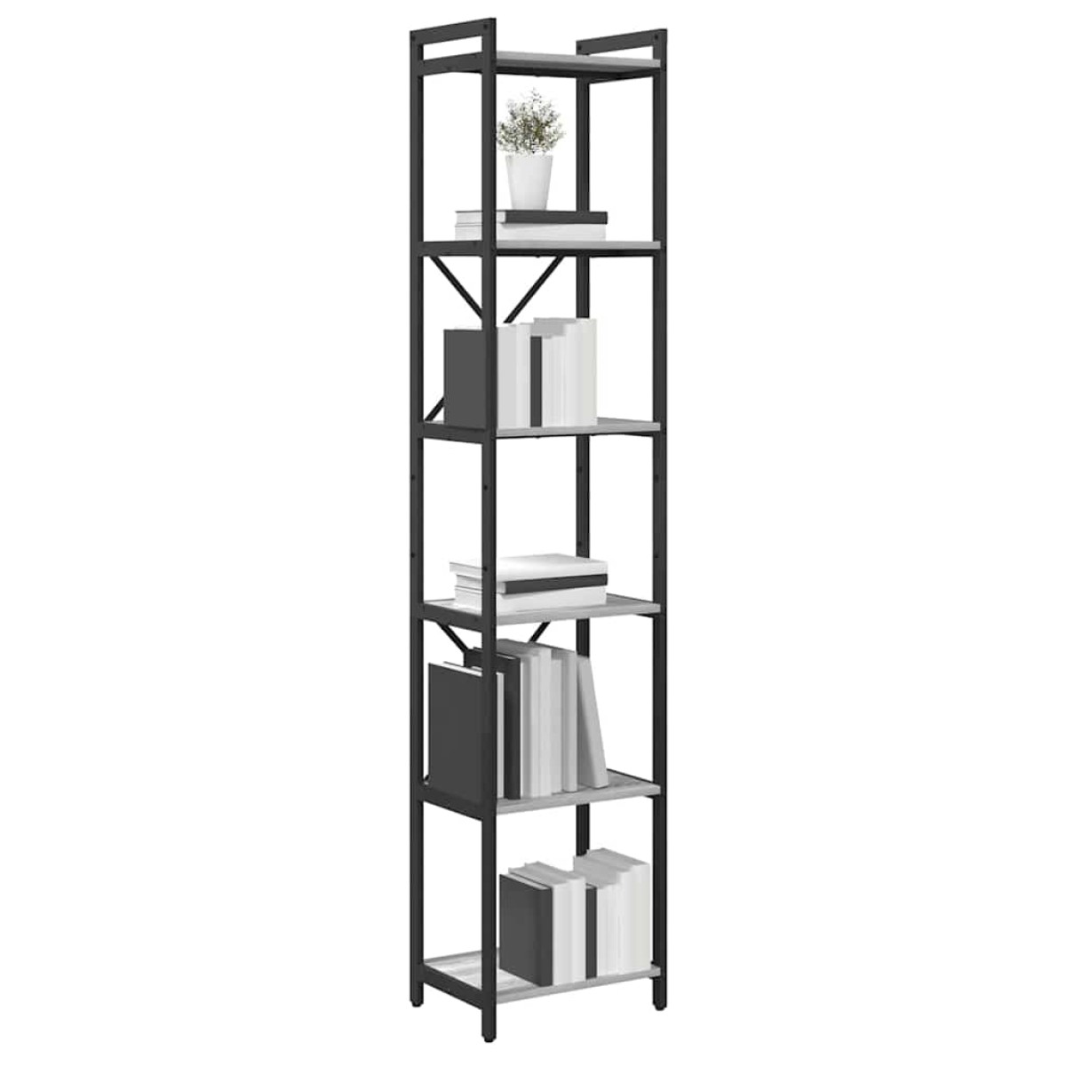 vidaXL Ράφι Βιβλίων 40 x 30 x 189,5 εκ Επεξεργασμένο Ξύλο Γκρι sonoma