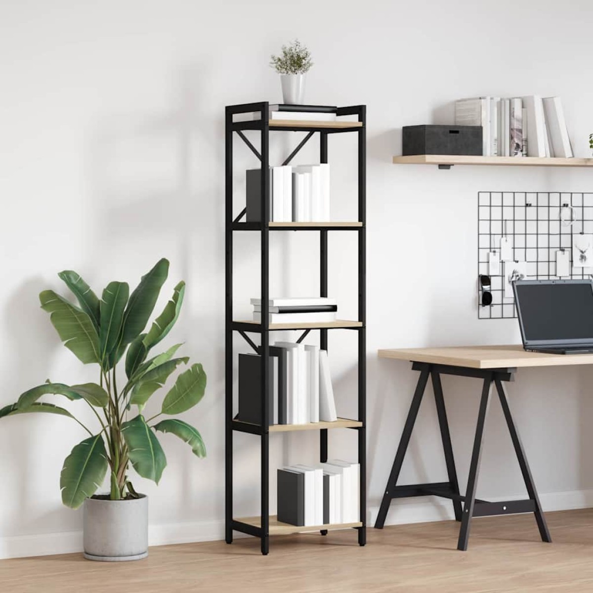 vidaXL Ράφι Βιβλίων 40 x 30 x 155 εκ Επεξεργασμένο Ξύλο Δρύς Sonoma
