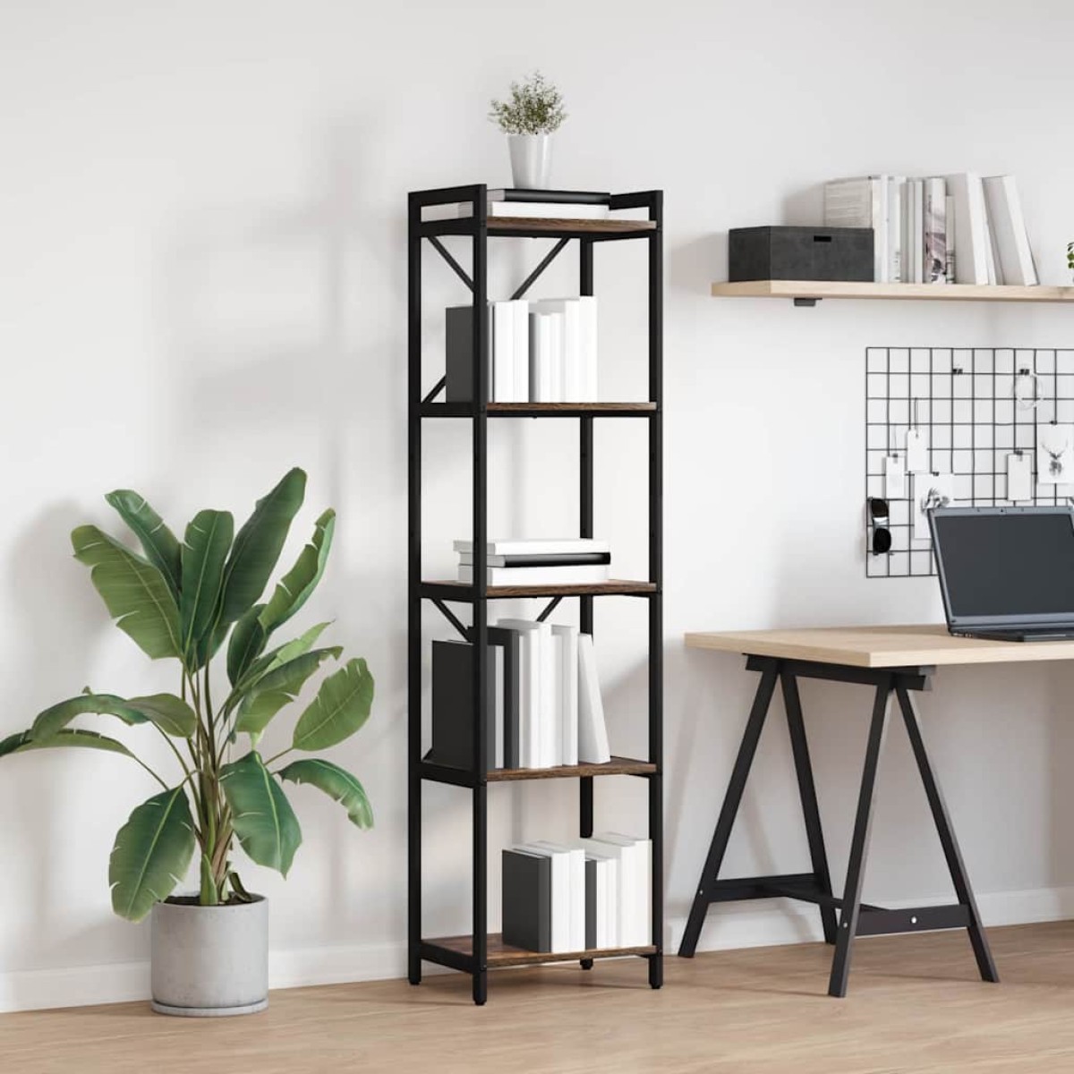 vidaXL Ράφι Βιβλίων 40 x 30 x 155 εκ Επεξεργασμένο Ξύλο Καπνιστό Δρύς
