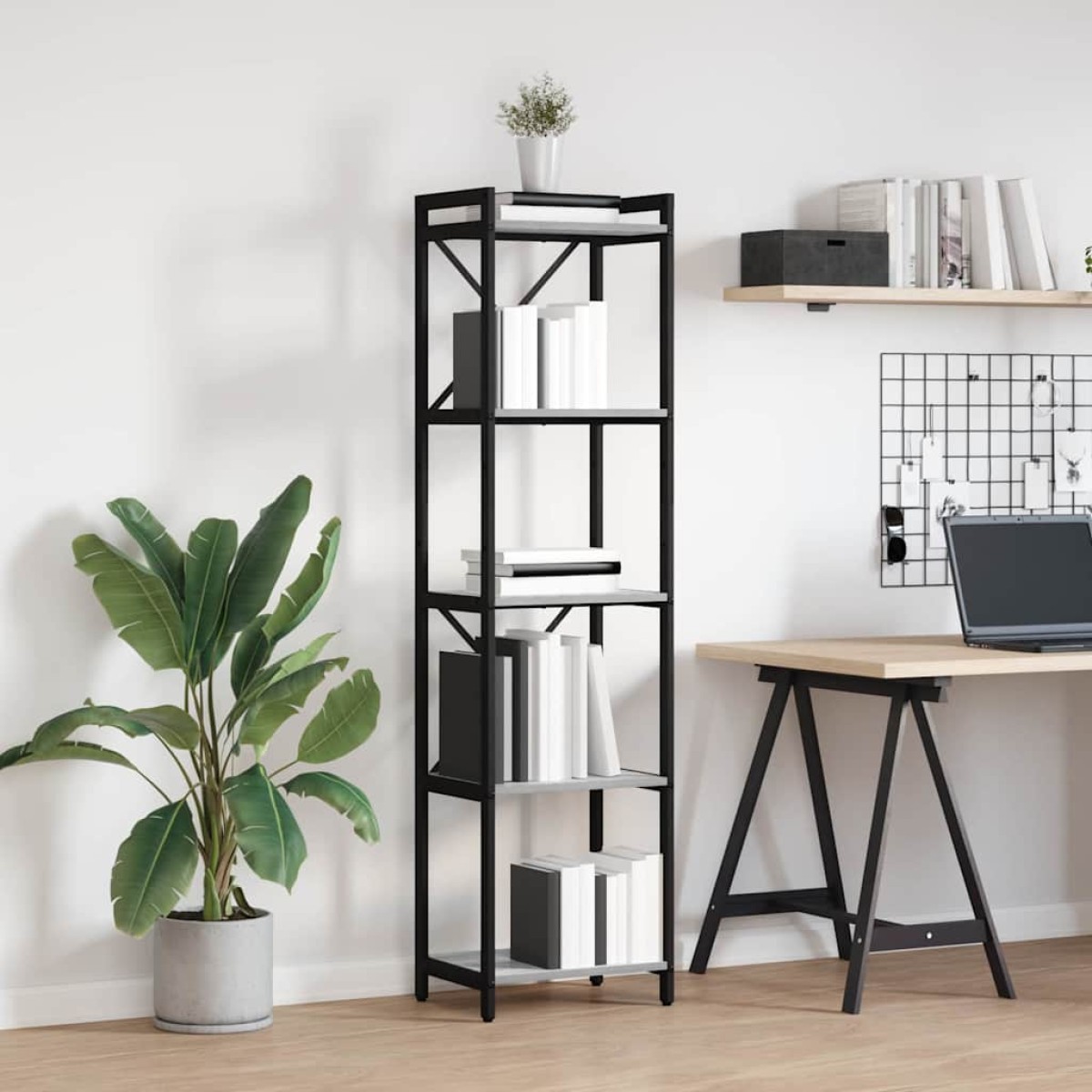 vidaXL Ράφι Βιβλίων 40 x 30 x 155 εκ Επεξεργασμένο Ξύλο Γκρι sonoma