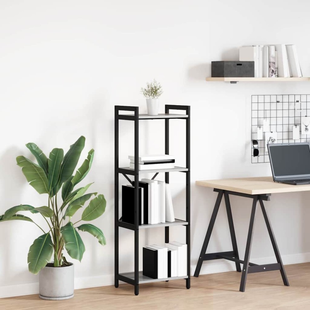 vidaXL Ράφι Βιβλίων 40 x 30 x 119 εκ Επεξεργασμένο Ξύλο Γκρι sonoma