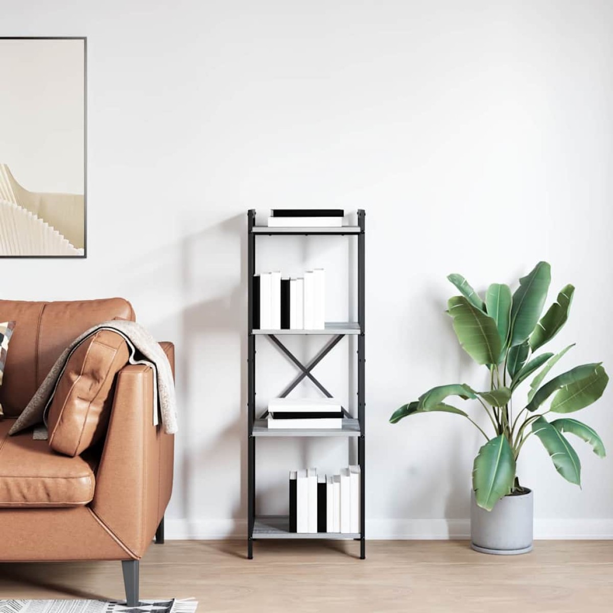 vidaXL Ράφι Βιβλίων 40 x 30 x 119 εκ Επεξεργασμένο Ξύλο Γκρι sonoma