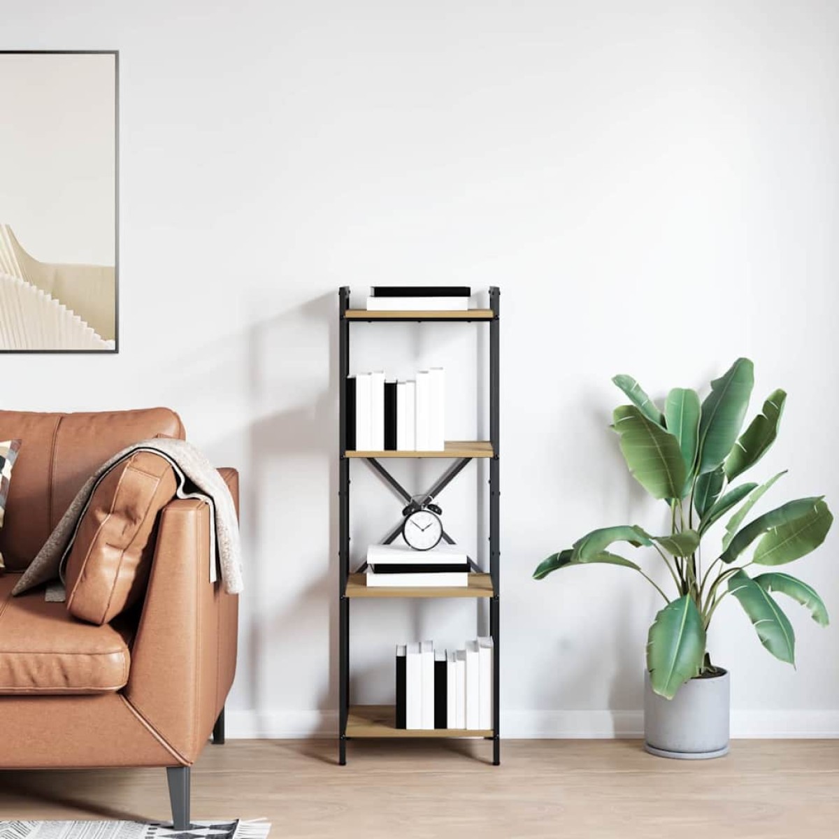 vidaXL Ράφι Βιβλίων 40 x 30 x 119 εκ Επεξεργασμένο Ξύλο Artisan Oak