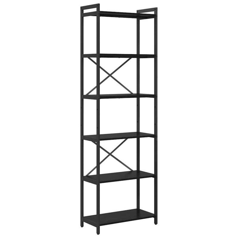 vidaXL Ράφι Βιβλίων 60 x 30 x 189,5 εκ Επεξεργασμένο Ξύλο Μαύρη Οξυά