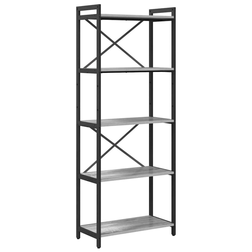 vidaXL Ράφι Βιβλίων 60 x 30 x 155 εκ Επεξεργασμένο Ξύλο Γκρι sonoma