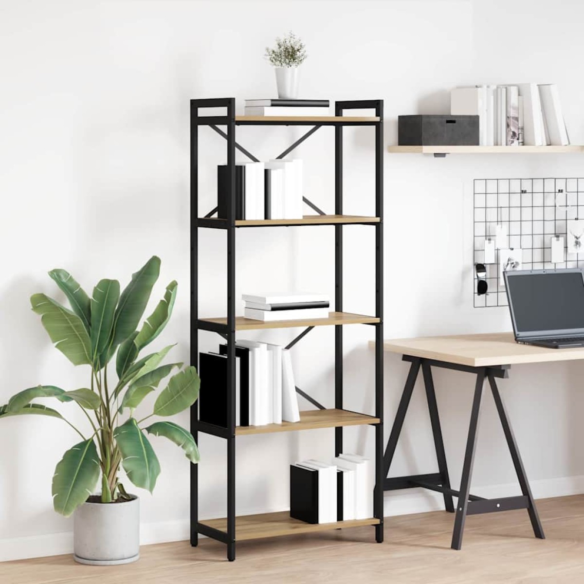 vidaXL Ράφι Βιβλίων 60 x 30 x 155 εκ Επεξεργασμένο Ξύλο Artisan Oak
