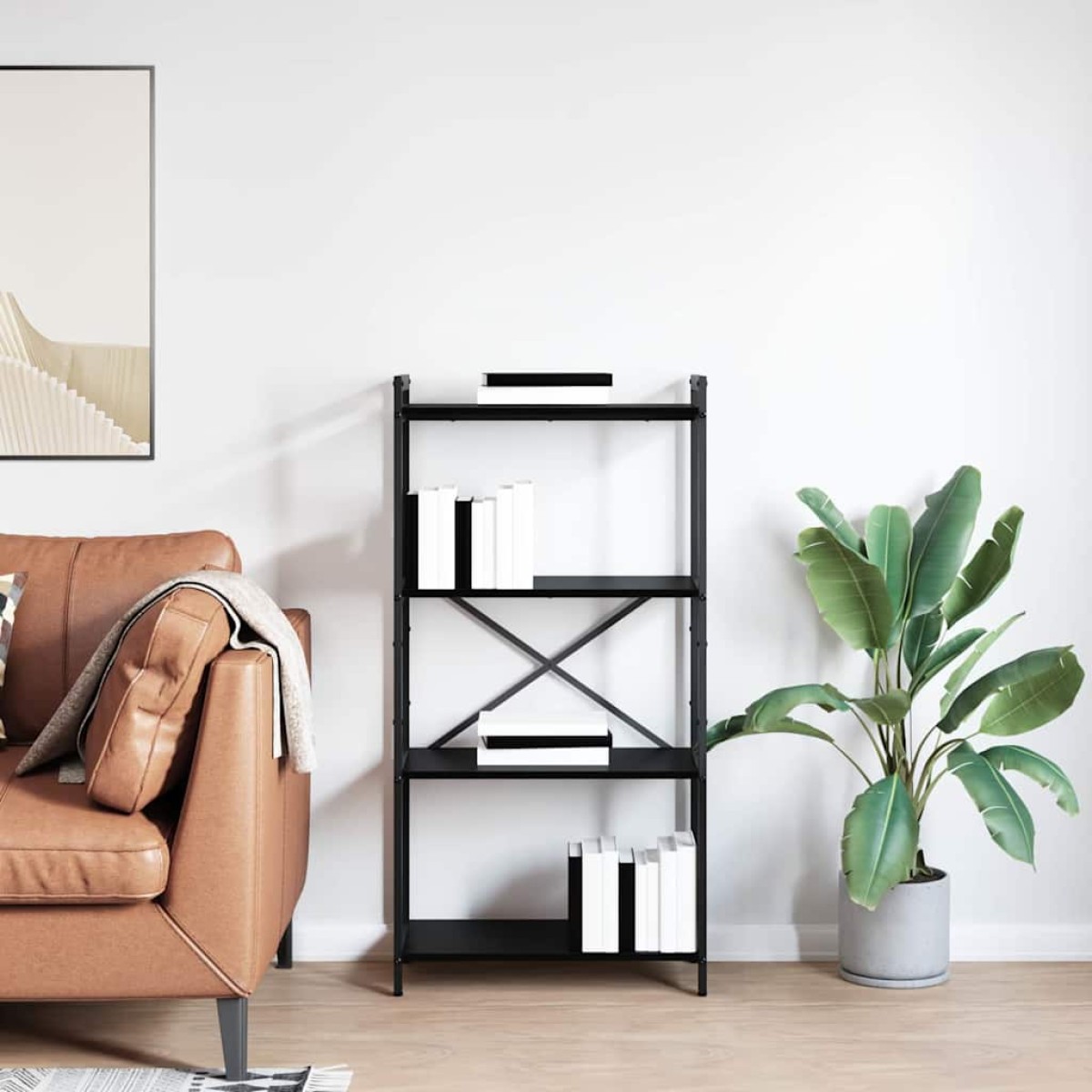 vidaXL Ράφι Βιβλίων 60 x 30 x 120 εκ Επεξεργασμένο Ξύλο Μαύρη Οξυά