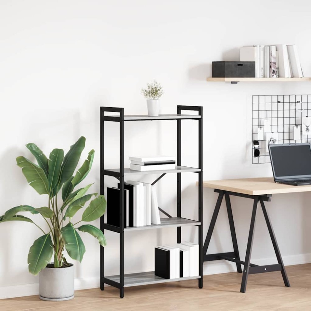 vidaXL Ράφι Βιβλίων 60 x 30 x 120 εκ Επεξεργασμένο Ξύλο Γκρι sonoma