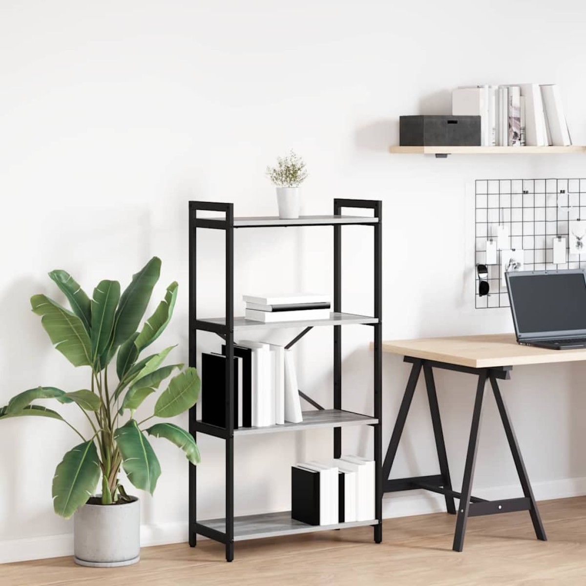 vidaXL Ράφι Βιβλίων 60 x 30 x 120 εκ Επεξεργασμένο Ξύλο Γκρι sonoma