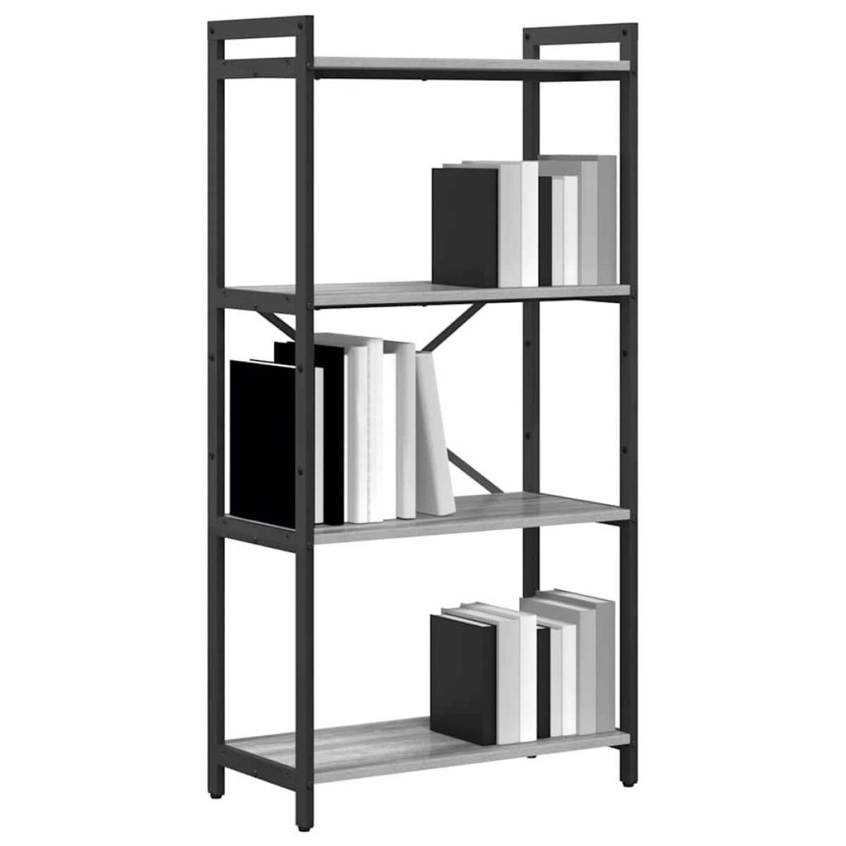 vidaXL Ράφι Βιβλίων 60 x 30 x 120 εκ Επεξεργασμένο Ξύλο Γκρι sonoma