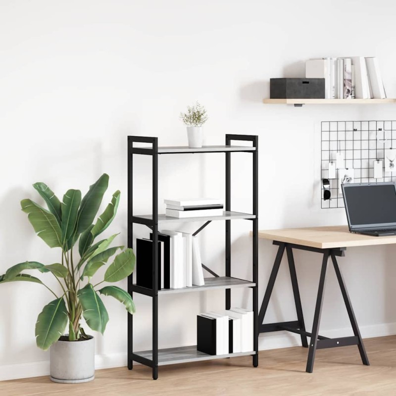vidaXL Ράφι Βιβλίων 60 x 30 x 120 εκ Επεξεργασμένο Ξύλο Γκρι sonoma