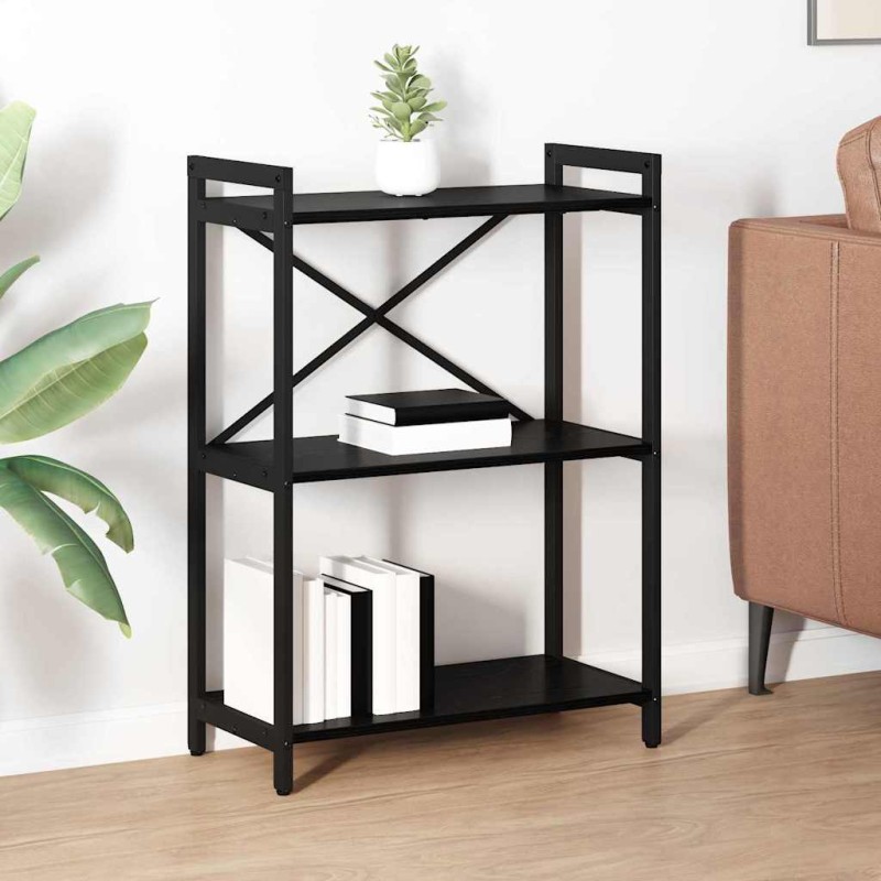vidaXL Ράφι Βιβλίων 60 x 30 x 85 cm Επεξεργασμένο Ξύλο Μαύρη Οξυά