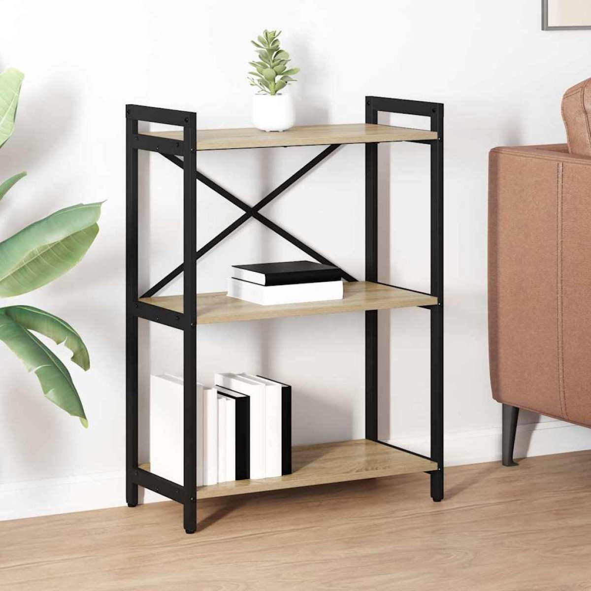 vidaXL Ράφι Βιβλίων 60 x 30 x 85 cm Επεξεργασμένο Ξύλο Δρύς Sonoma