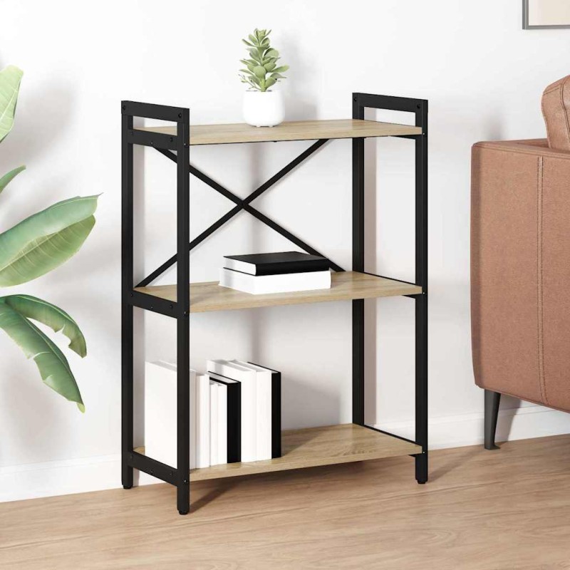 vidaXL Ράφι Βιβλίων 60 x 30 x 85 cm Επεξεργασμένο Ξύλο Δρύς Sonoma