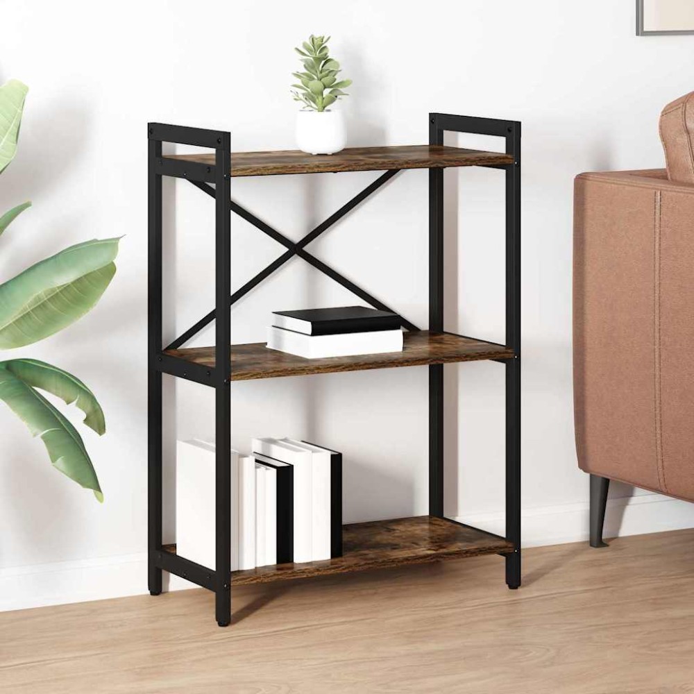 vidaXL Ράφι Βιβλίων 60 x 30 x 85 cm Επεξεργασμένο Ξύλο Καπνιστό Δρύς