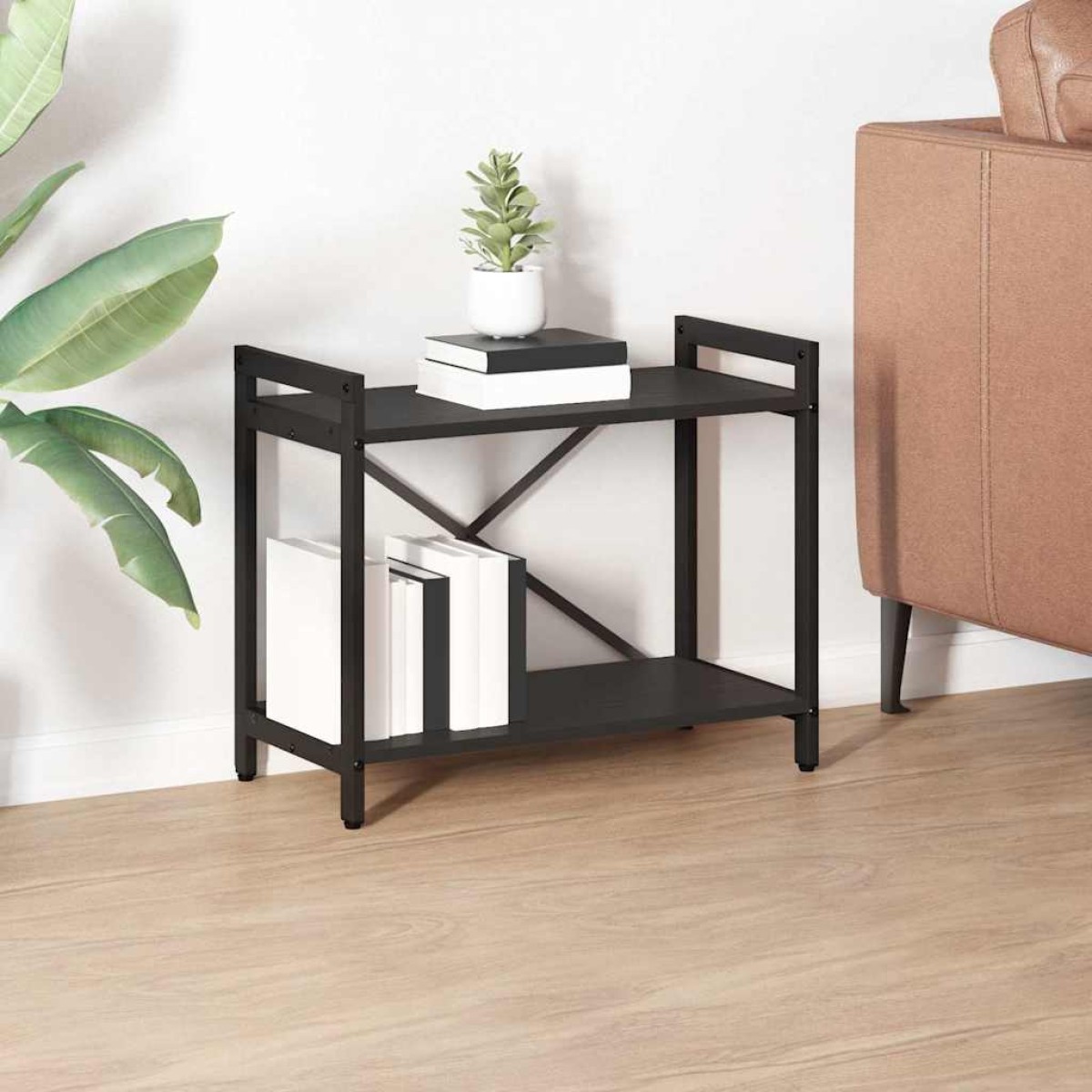 vidaXL Ράφι Βιβλίων 60 x 30 x 50 εκ. Επεξεργασμένο Ξύλο Μαύρη Οξυά