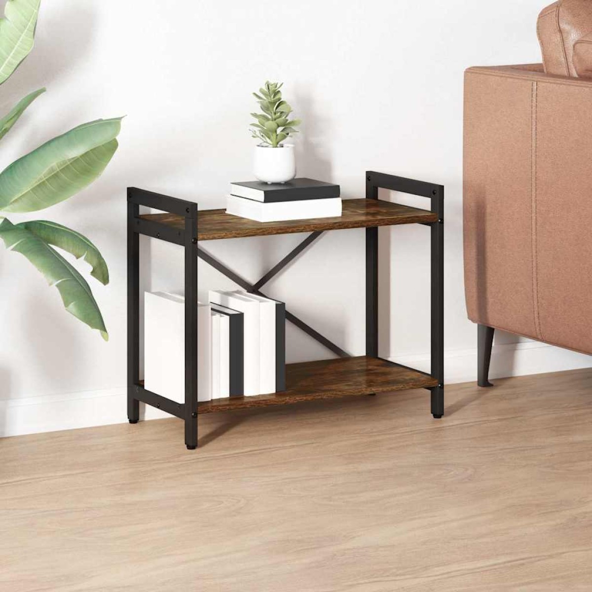 vidaXL Ράφι Βιβλίων 60 x 30 x 50 εκ. Επεξεργασμένο Ξύλο Καπνιστό Δρύς