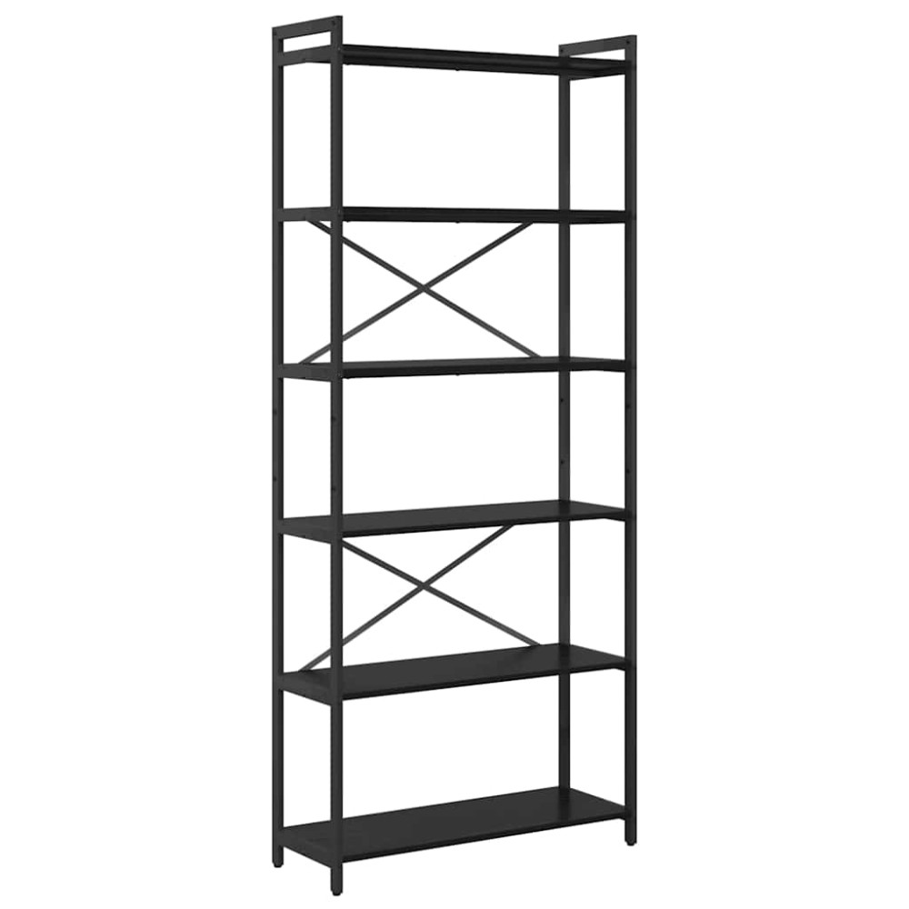 vidaXL Ράφι Βιβλίων 80 x 30 x 189,5 εκ Επεξεργασμένο Ξύλο Μαύρη Οξυά
