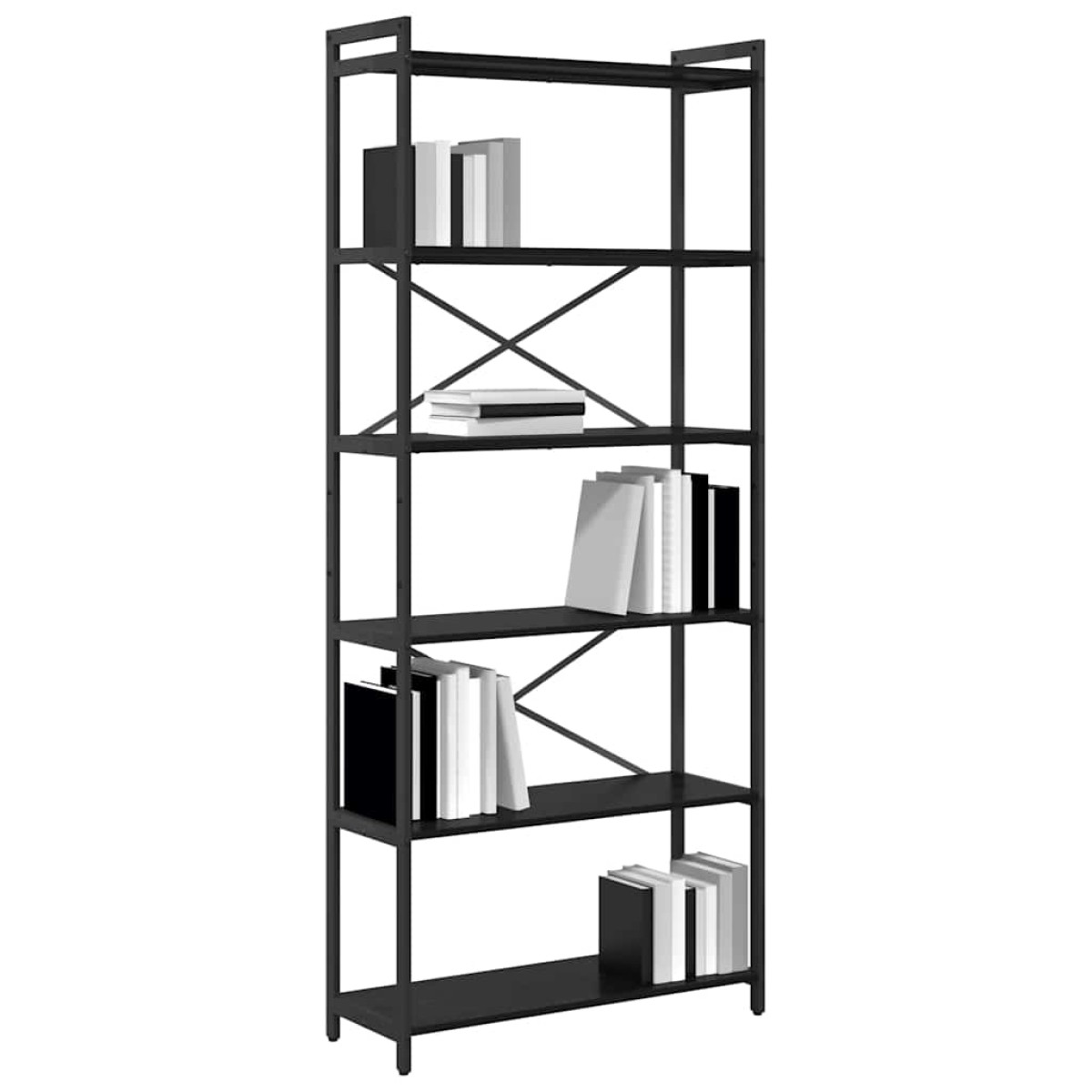 vidaXL Ράφι Βιβλίων 80 x 30 x 189,5 εκ Επεξεργασμένο Ξύλο Μαύρη Οξυά