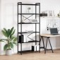 vidaXL Ράφι Βιβλίων 80 x 30 x 189,5 εκ Επεξεργασμένο Ξύλο Μαύρη Οξυά