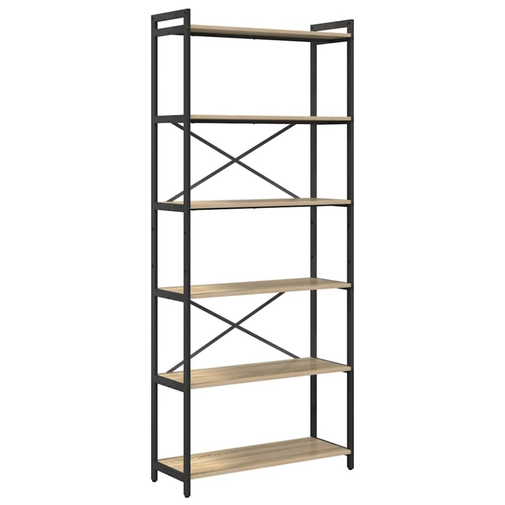 vidaXL Ράφι Βιβλίων 80 x 30 x 189,5 εκ Επεξεργασμένο Ξύλο Δρύς Sonoma