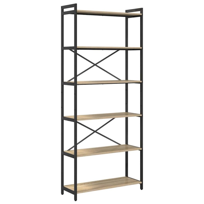 vidaXL Ράφι Βιβλίων 80 x 30 x 189,5 εκ Επεξεργασμένο Ξύλο Δρύς Sonoma