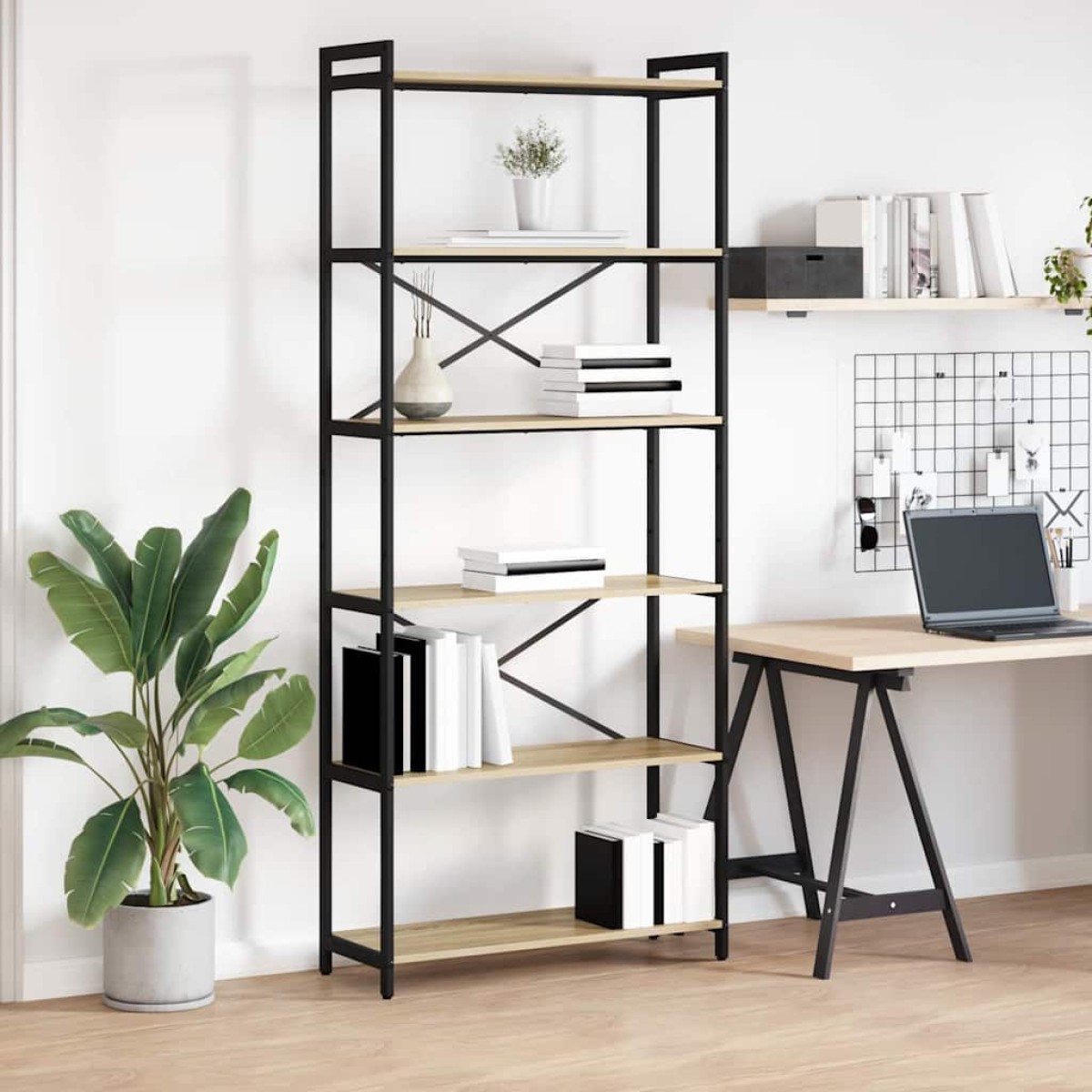 vidaXL Ράφι Βιβλίων 80 x 30 x 189,5 εκ Επεξεργασμένο Ξύλο Δρύς Sonoma