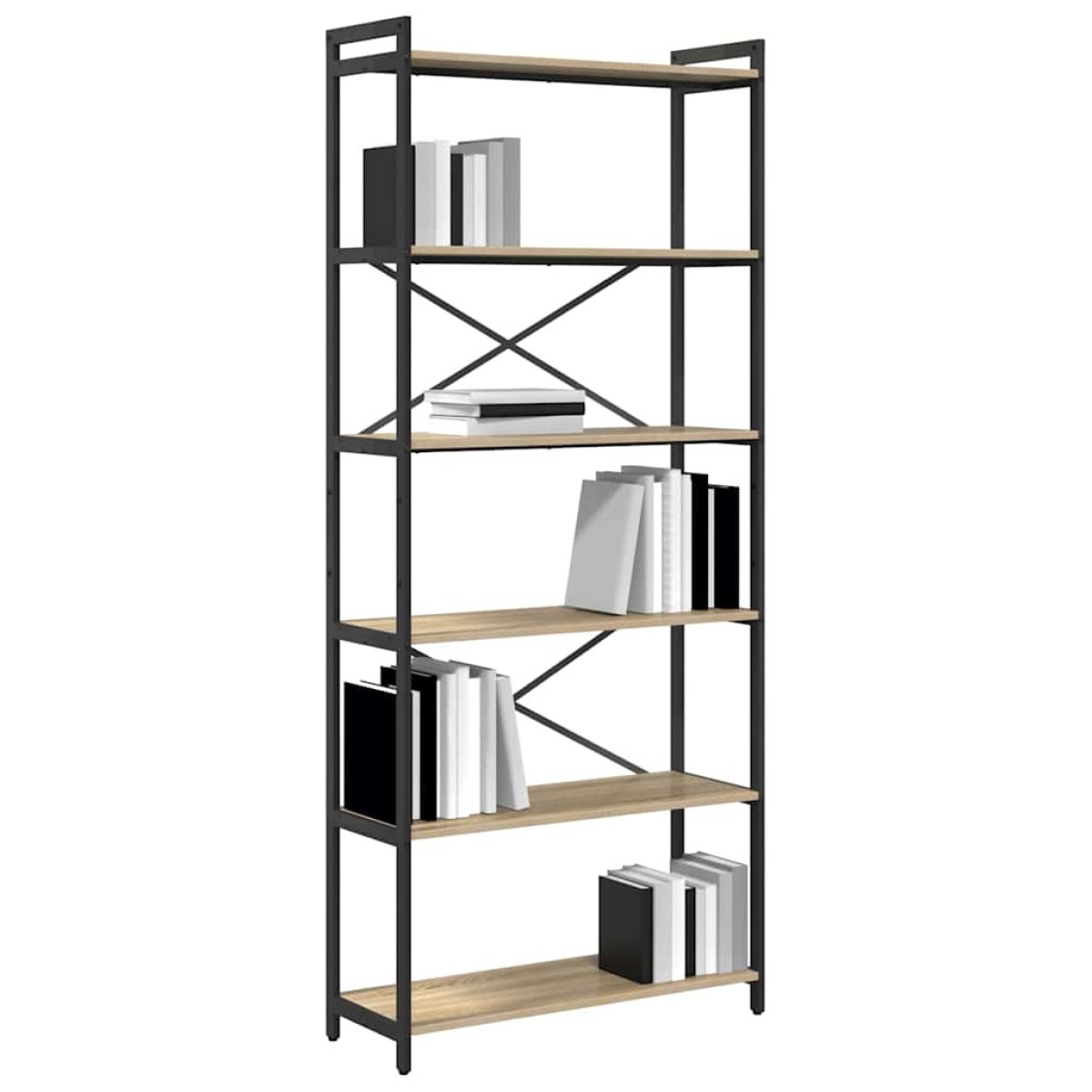 vidaXL Ράφι Βιβλίων 80 x 30 x 189,5 εκ Επεξεργασμένο Ξύλο Δρύς Sonoma