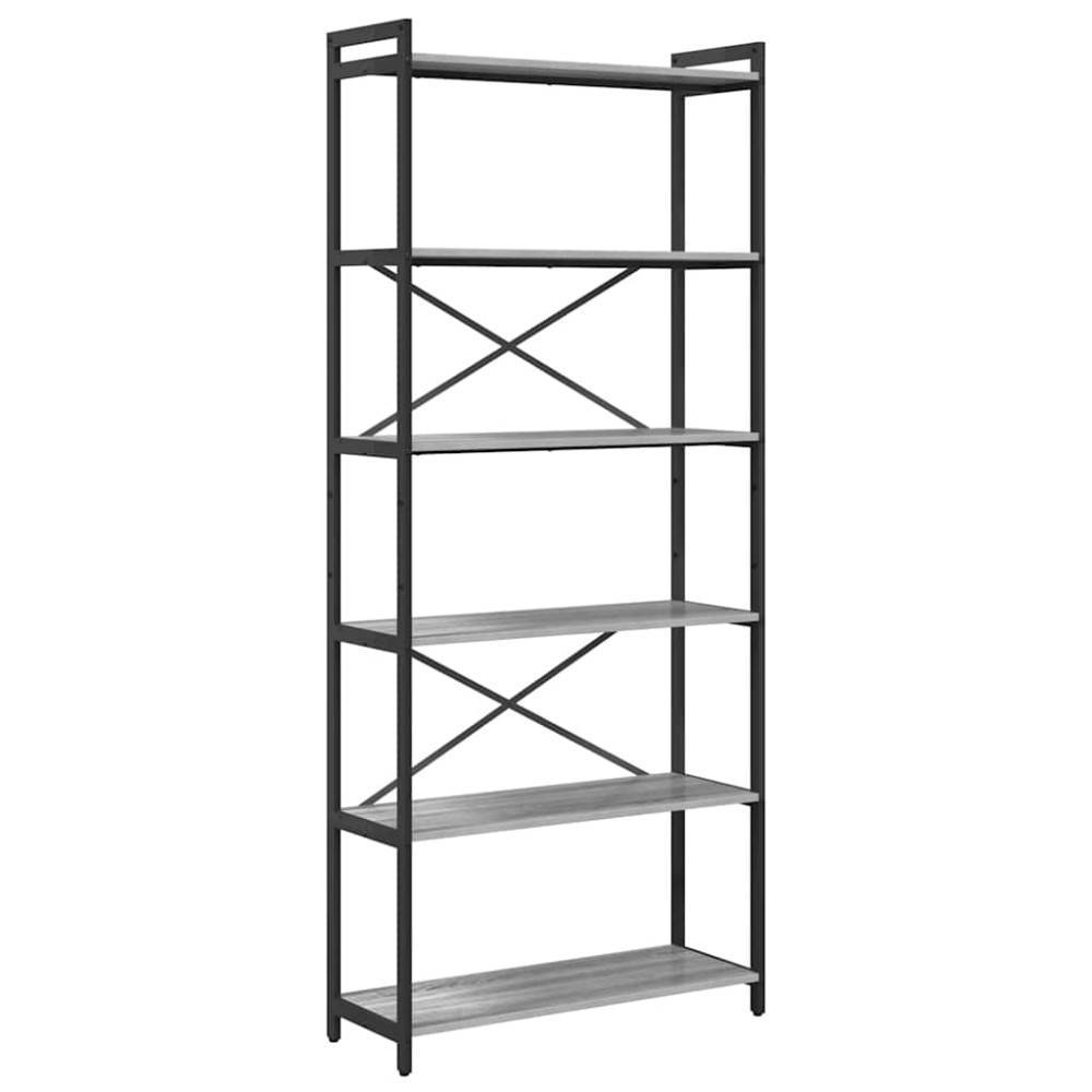 vidaXL Ράφι Βιβλίων 80 x 30 x 189,5 εκ Επεξεργασμένο Ξύλο Γκρι sonoma