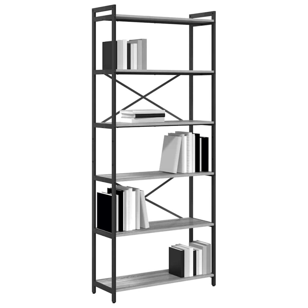 vidaXL Ράφι Βιβλίων 80 x 30 x 189,5 εκ Επεξεργασμένο Ξύλο Γκρι sonoma